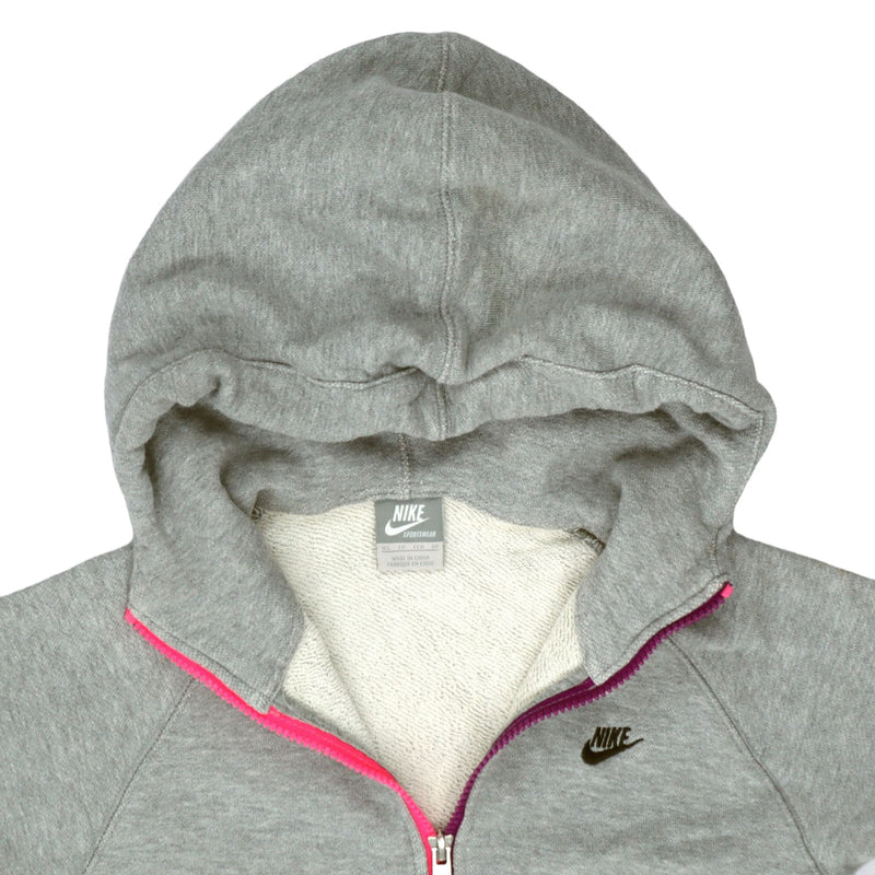 Nike 90's Quarter Zip Swoosh Hoodie XSmall Grey