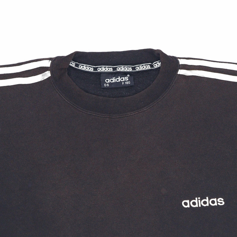 Adidas 90's Spellout Heavyweight Crewneck Sweatshirt Medium Black