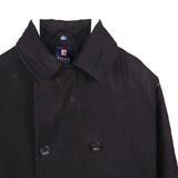 Chaps 90's Wool Button Up Parka Large Black