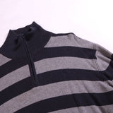 Nautica  Quarter Zip Striped Jumper / Sweater XXLarge (2XL) Navy Blue