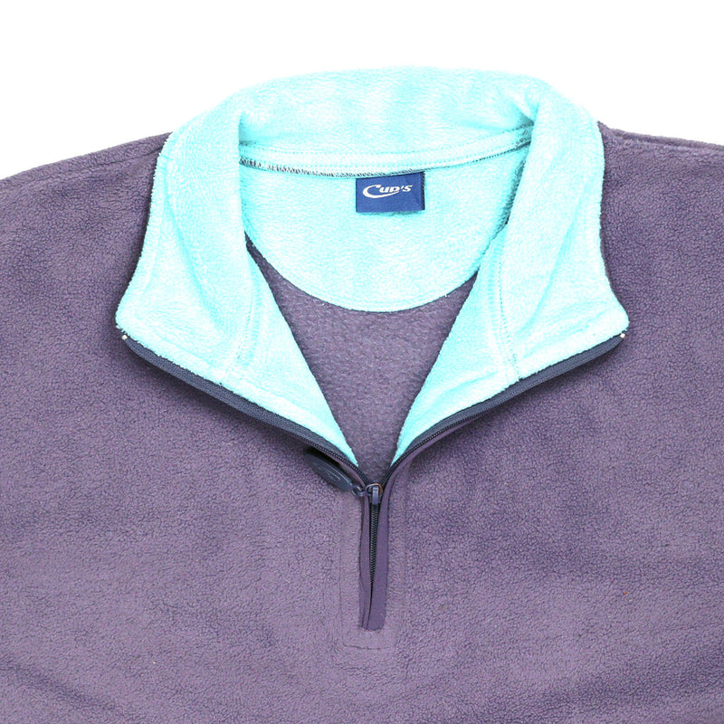 CUPS 90's Quarter Zip Fleece Sweatshirt Large (missing sizing label) Purple