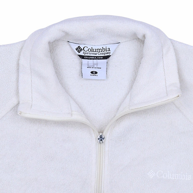 Colombia 90's Spellout Zip Up Fleece Small White