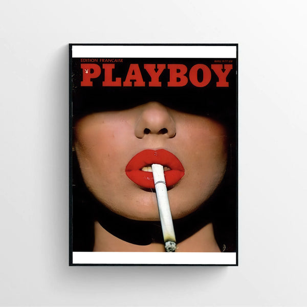 Playboy Lips Woman Face Print Poster