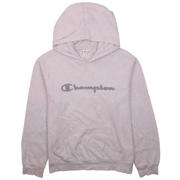 Champion 90's Spellout Pullover Heavyweight Hoodie XLarge Grey