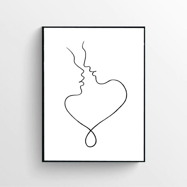 Line Drawing Couple Vector Poster