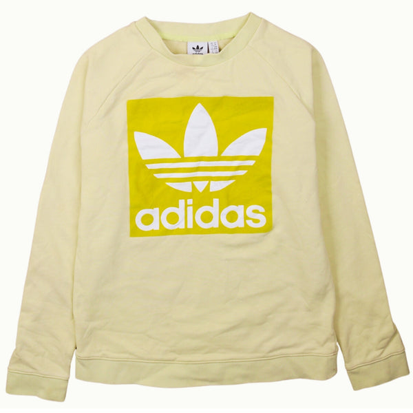 Adidas 90's Spellout Crew Neck Sweatshirt Medium Yellow