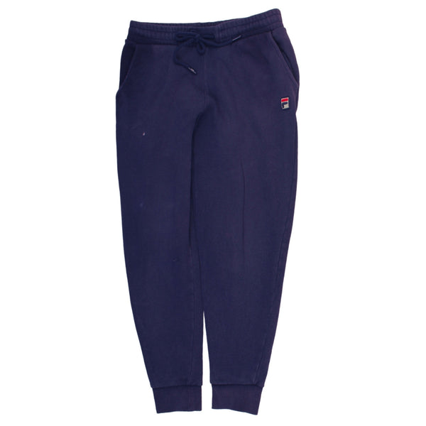 Fila 90's Elasticated Waistband Drawstrings Joggers / Sweatpants Small Navy Blue