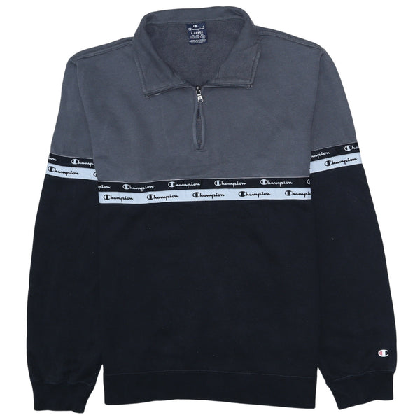 Champion Grey/Black Quarter Zip Sweatshirt X-Large