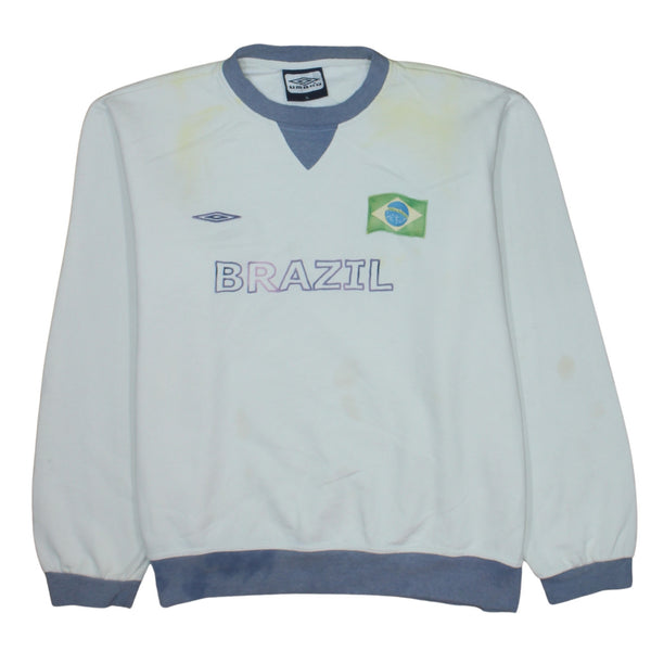 Umbro 90's Brazil Crew Neck Sweatshirt XLarge White