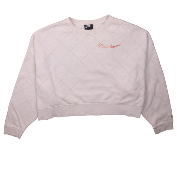 Nike 90's Crop Swoosh Sweatshirt XLarge Beige Cream