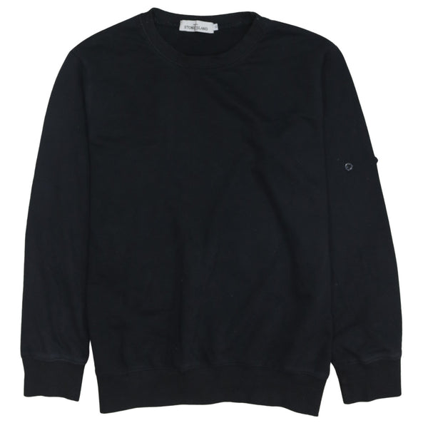 Stone Island 90's Plain Crew Neck Sweatshirt XLarge Black