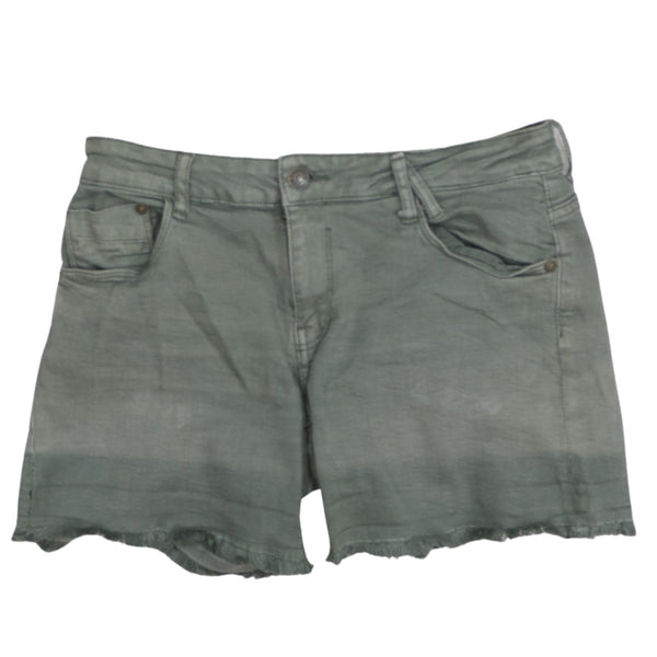 America Today Khaki Green Shorts Women’s 30 Raw Hem Five Pocket Denim Style