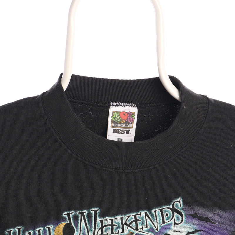 Fruit of the Loom 90's Hall Weekends Crewneck Sweatshirt Small Black