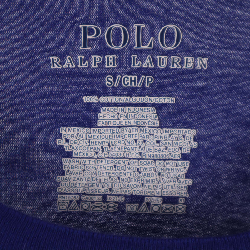 Polo Ralph Lauren 90's Single Stitch Short Sleeve Crewneck T Shirt Small Blue