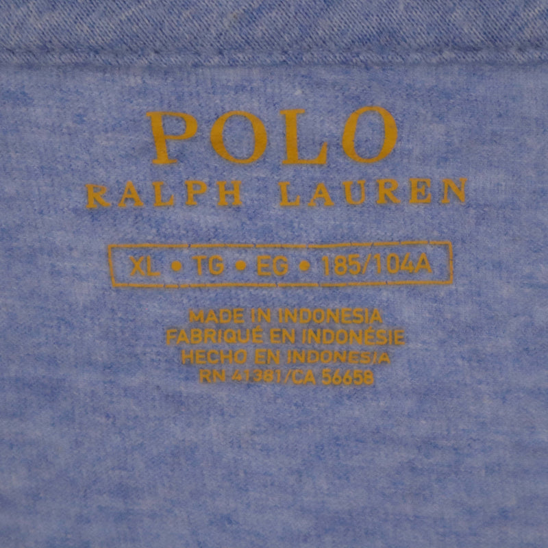 Polo Ralph Lauren 90's V Neck Short Sleeve T Shirt XLarge Blue