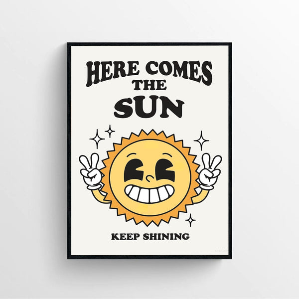 Retro Sun Poster Wall Art Print