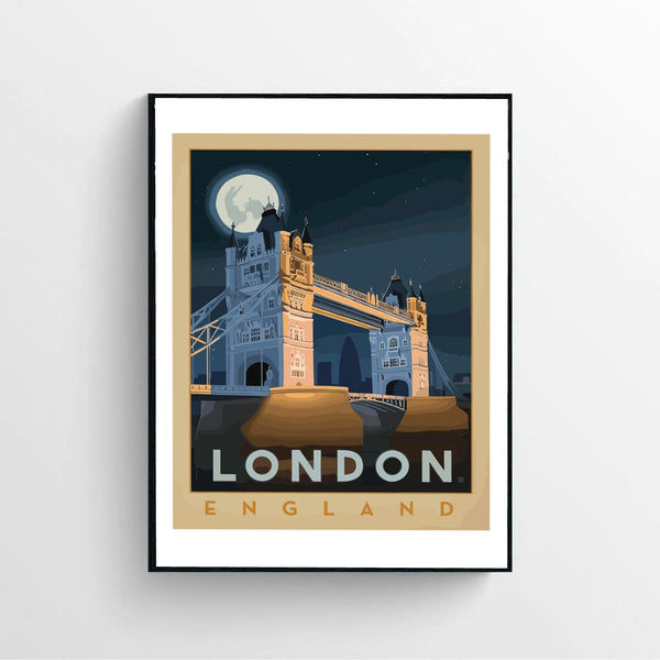 Vintage Travel England Tower Bridge, London  poster