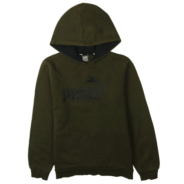 Puma 90's Spellout Pullover Hoodie XLarge Green