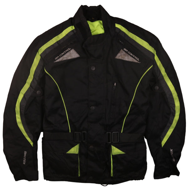 90's Black Heavyweight Motorcycle Jacket Windbreaker Women's Large