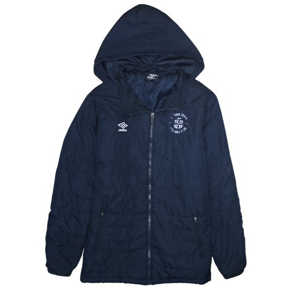 Umbro 90's Hooded Full Zip Up Windbreaker Small Navy Blue