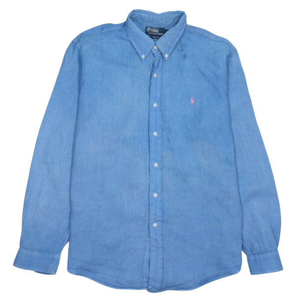 Polo Ralph Lauren 90's Long Sleeve Button Up Shirt XLarge Blue