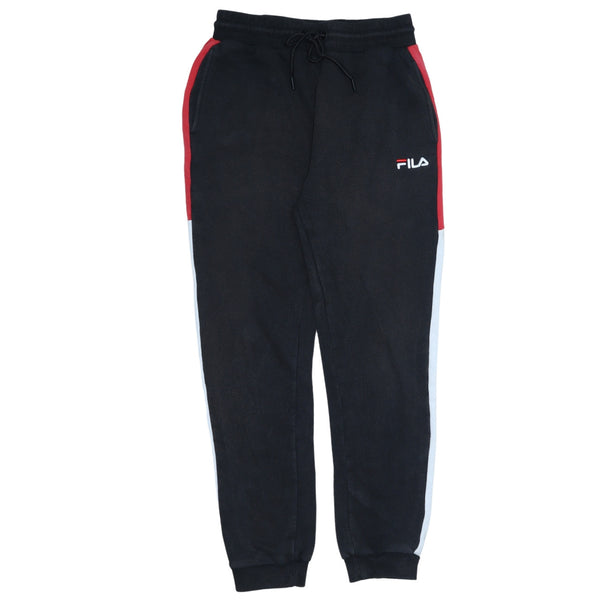 Fila Black Joggers With Side Stripe - Size Medium