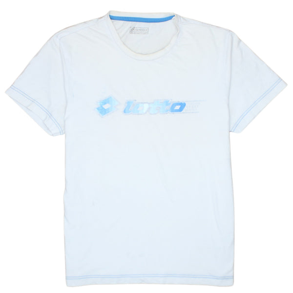 LOTTO 90's Spellout Short Sleeves T Shirt Small  White