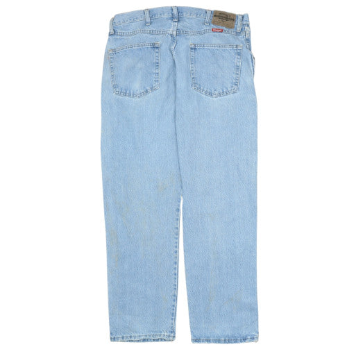 Wrangler Light Blue Jeans Men's 35x30 Regular Fit Classic Five Pocket Denim Trousers