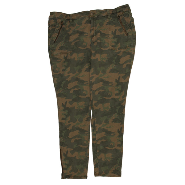 Old Navy 90's Camo Straight Leg Trousers / Pants 36 Khaki Green