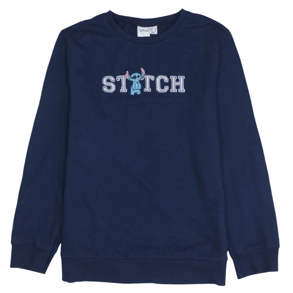 Disney 90's Stitch Crew Neck Sweatshirt Medium  Navy Blue