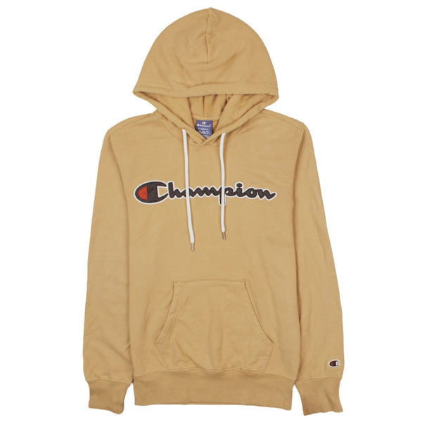 Champion 90's Pullover Spellout Hoodie XSmall Yellow