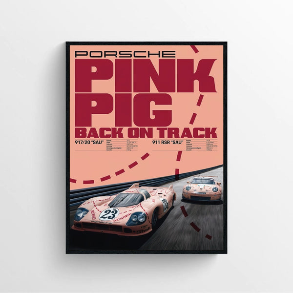 Porsche 917 Pink Pig Original Racing Poster