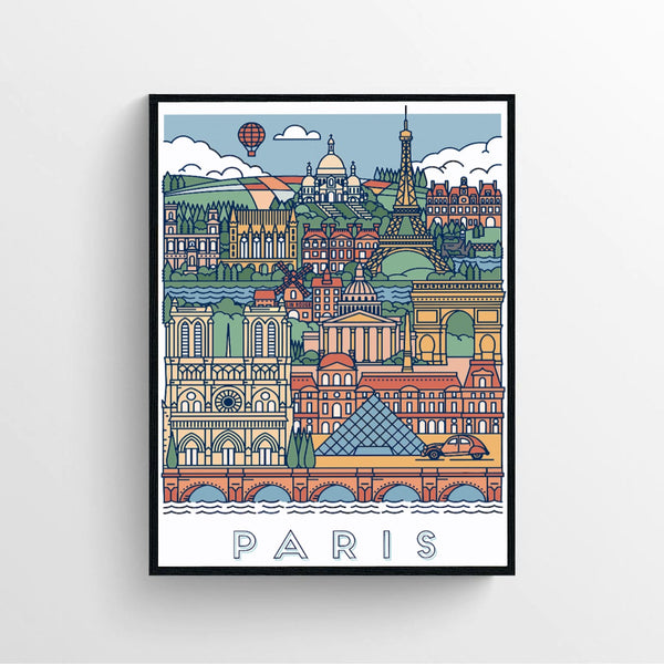 Graphical Paris & London Poster