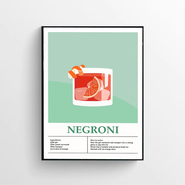 Negroni Drink Digital Print poster