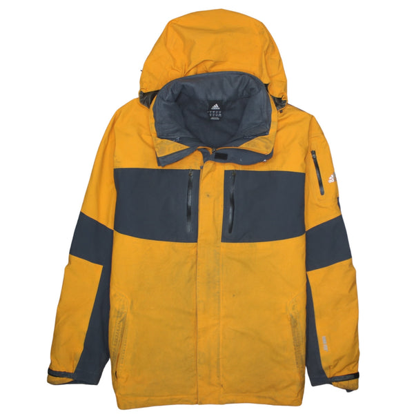 Adidas 90's Hooded Full Zip Up Windbreaker XLarge Yellow