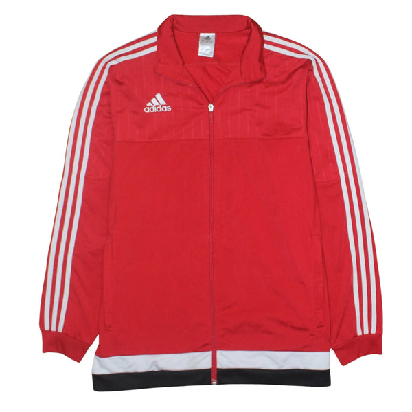Adidas 90's Striped Sleeve Full Zip Up Sweatshirt XLarge Red