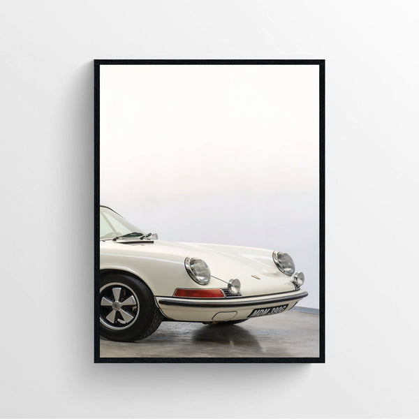 Luxury White Vintage Car Poster