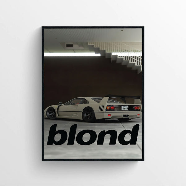 Blond Racing Car Poster