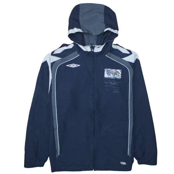 Umbro 90's Hooded Full Zip Up Windbreaker Large Navy Blue