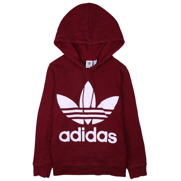 Adidas 90's Sportswear Spellout Hoodie Large (missing sizing label) Burgundy Red