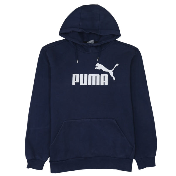 Puma 90's Spellout Pullover Hoodie XLarge Navy Blue