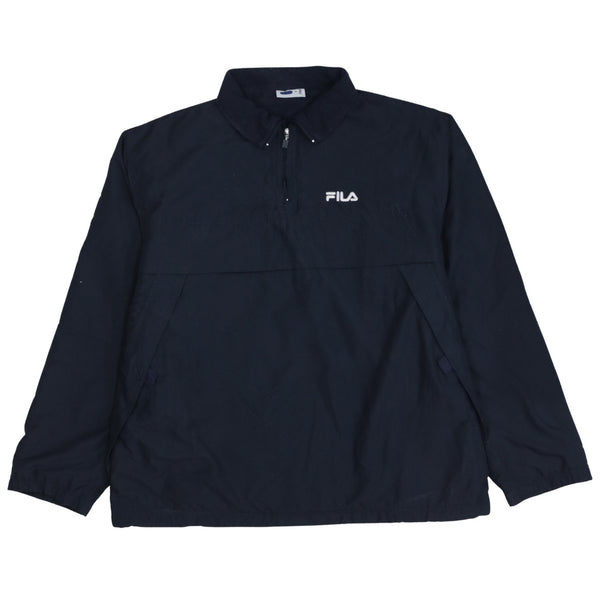 Fila 90's Lightweight Quarter Zip Windbreaker Medium Navy Blue