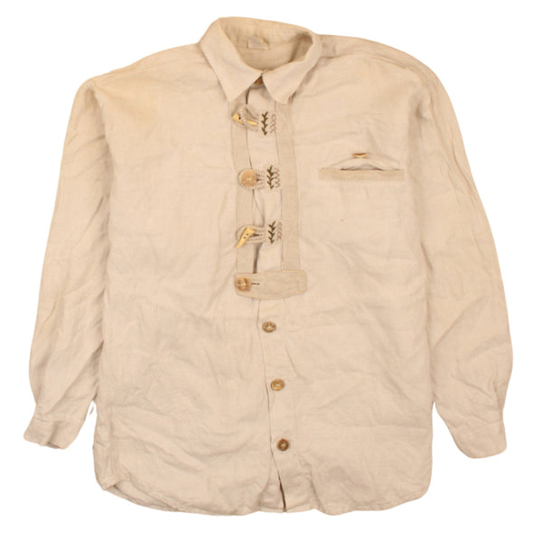 Amann 90's Long Sleeves Button Up Shirt XLarge (missing sizing label) Beige Cream