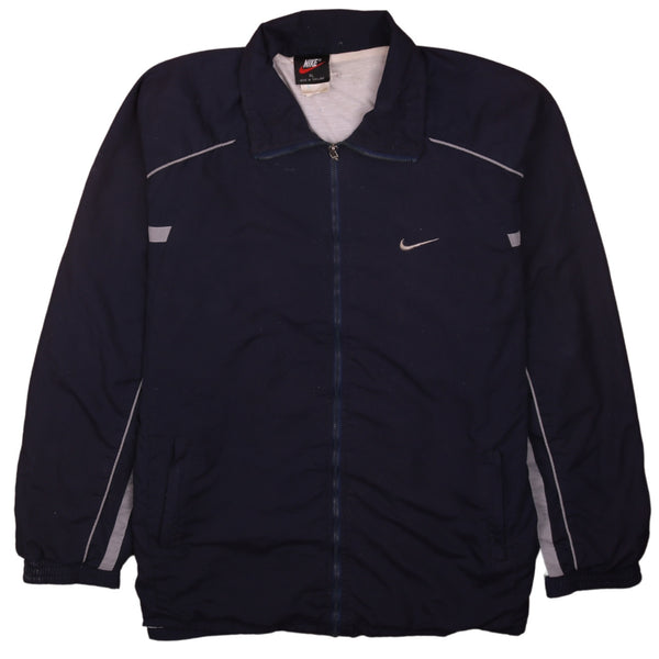 Nike 90's Swoosh Full Zip Up Windbreaker XLarge Navy Blue