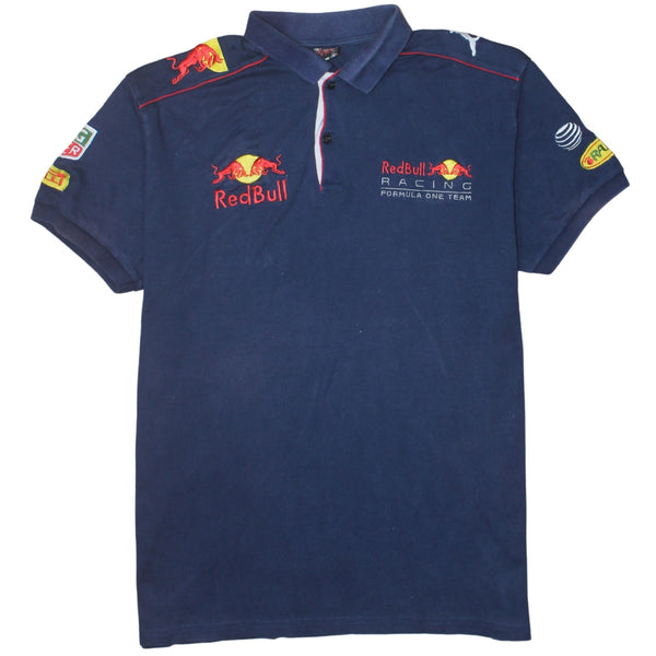 Red Bull Navy Blue Polo Shirt Women's XXXLarge Embroidered Racing Logos Short Sleeve Top