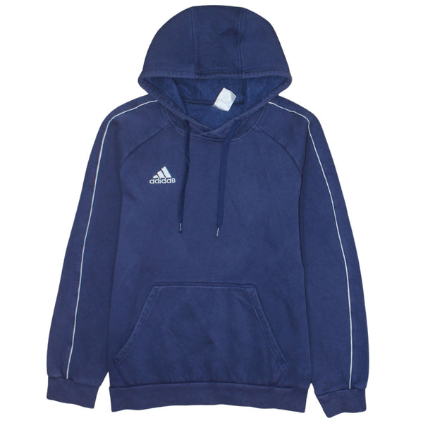 Adidas 90's Drawstring Pockets Pullover Hoodie Medium Navy Blue