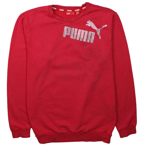 Puma 90's Spellout Crew Neck Sweatshirt XLarge Red