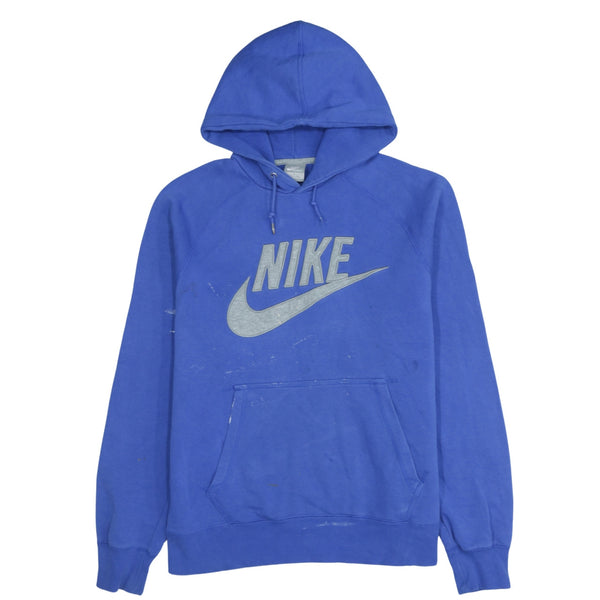 Men's Nike 90's Medium Blue Pullover Hoodie Center Swoosh Cotton
