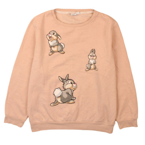 Disney Pink Thumper Sweatshirt Women’s Medium Printed Graphic Crewneck Pullover Top