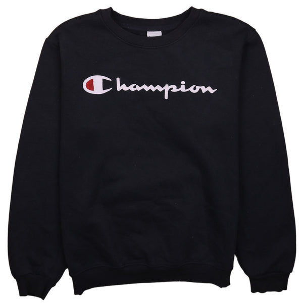 Champion 90's Spellout Crew Neck Sweatshirt Large Black